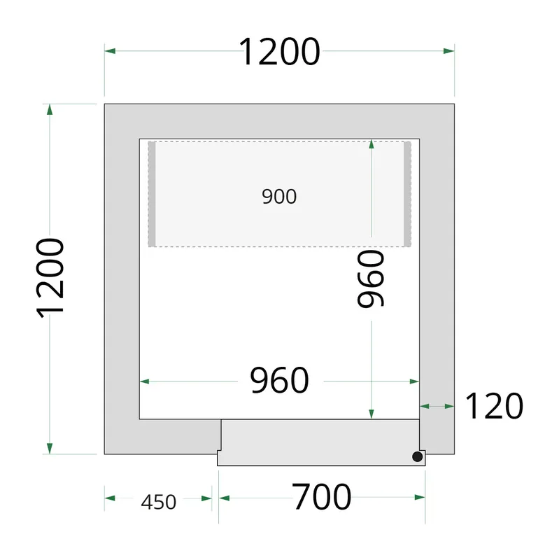 Tefcold Paneles de cámara frigorífica 120 mm CR 120x120x220