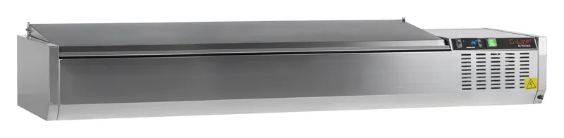 G-Line by Tefcold Vitrina refrigerada sobre encimera GN1/4 GVC33-180 S/S - Sobrevitrinas