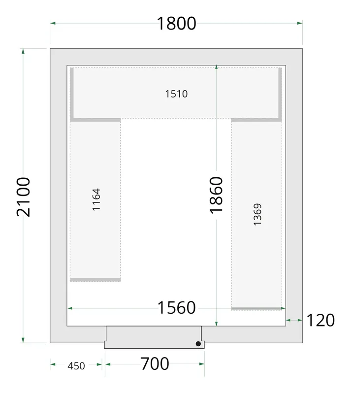 Tefcold Paneles de cámara frigorífica 120 mm CR 180x210x220