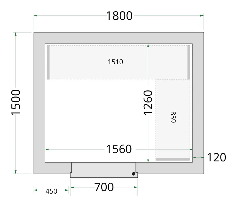 Tefcold Paneles de cámara frigorífica 120 mm CR 180x150x220