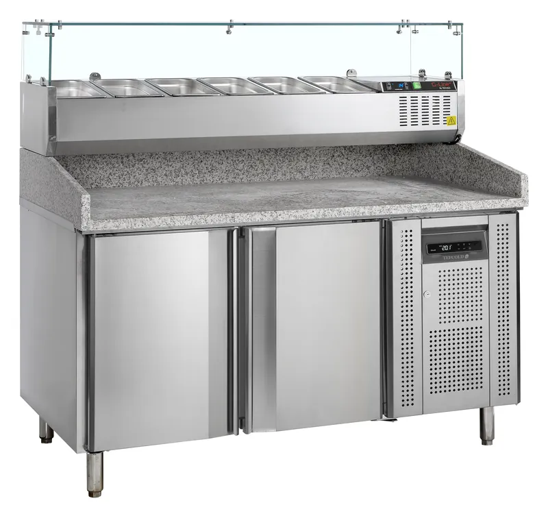 Tefcold Mesa para pizza, incl. unidad de condimentos PT1200 + GVC38-150 - Mesas frías de pizza