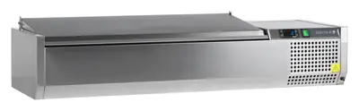 Tefcold Vitrina refrigerada sobre encimera GN1/3 VK38-120 S/S LID - Sobrevitrinas