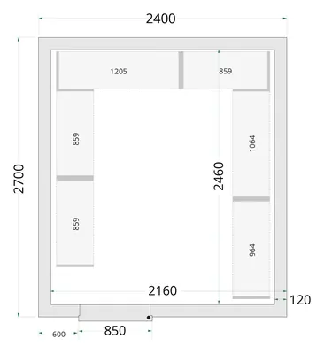 Tefcold Paneles de cámara frigorífica 120 mm CR 240x270x220 WD