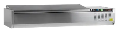 G-Line by Tefcold Vitrina refrigerada sobre encimera GN1/4 GVC33-140 S/S - Sobrevitrinas