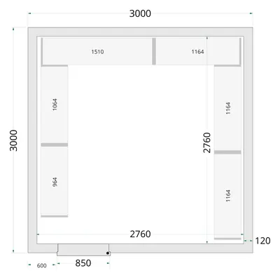 Tefcold Paneles de cámara frigorífica 120 mm CR 300x300x220 WD