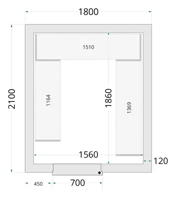 Tefcold Paneles de cámara frigorífica 120 mm CR 180x210x220