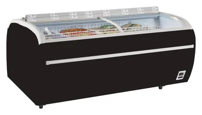 Tefcold Isla de supermercado bitemperatura color negro TWIN 220B-CF - Refrigeradores de supermercado