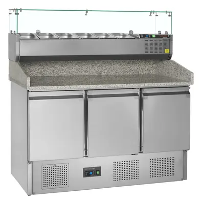 Tefcold Mesa para pizza, incl. unidad de condimentos PT1365 + GVC33-140 - Mesas frías de pizza