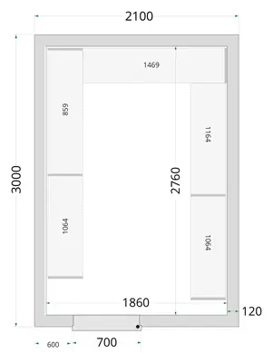 Tefcold Paneles de cámara frigorífica 120 mm CR 210x300x220